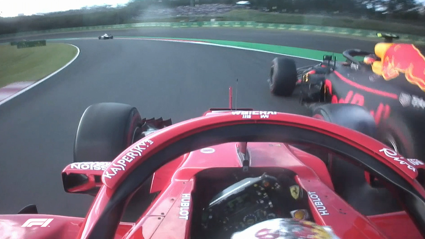 ALL THE ANGLES: Vettel and Verstappen collide in Japan