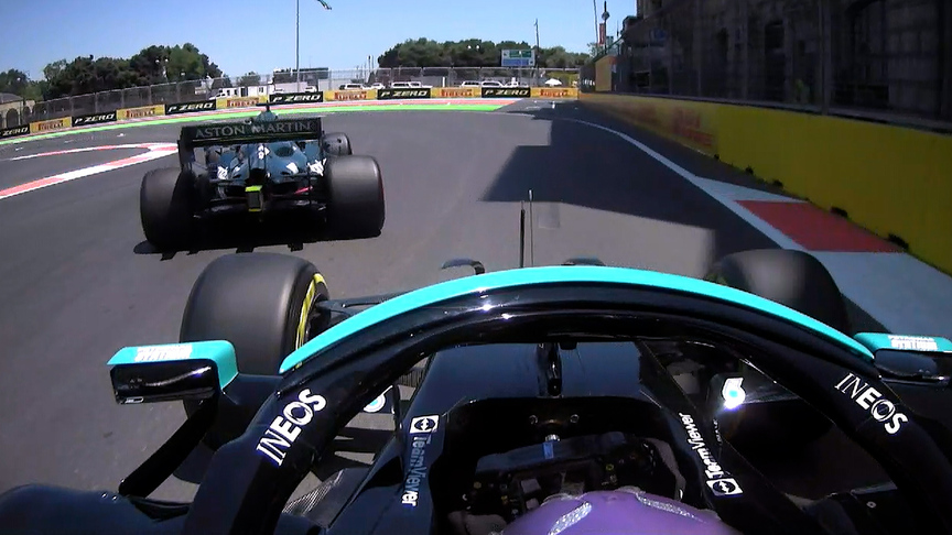 2021 Azerbaijan GP FP3: Near miss for Hamilton and Stroll on track