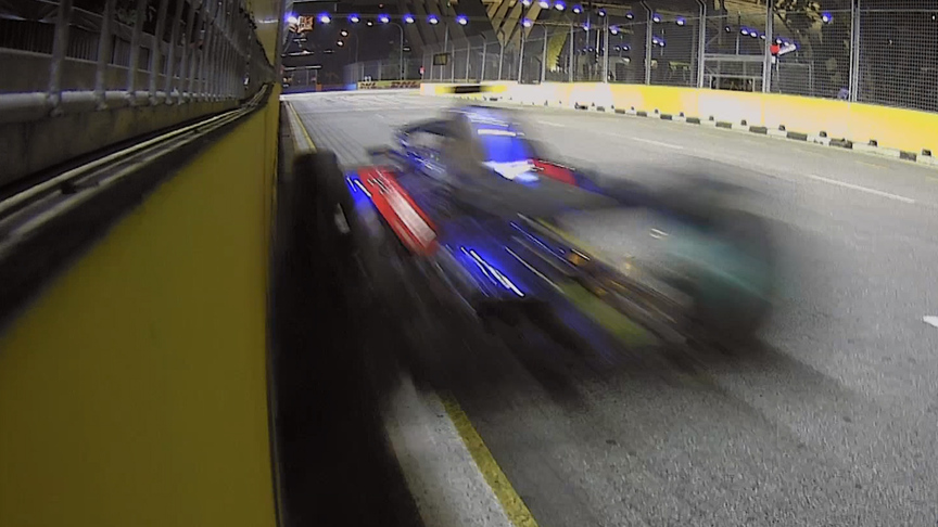 FP2: Hartley survives brush with Singapore walls