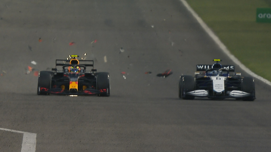 TESTING DAY 2: Drama as engine cover flies of Perez's Red Bull