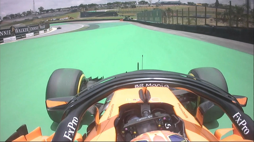 FP1: Norris gets it wrong at Turn 4 in Brazil