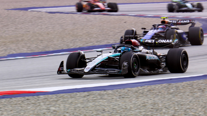 2024 Austrian Grand Prix: Russell crosses the line to take his second Formula 1 victory