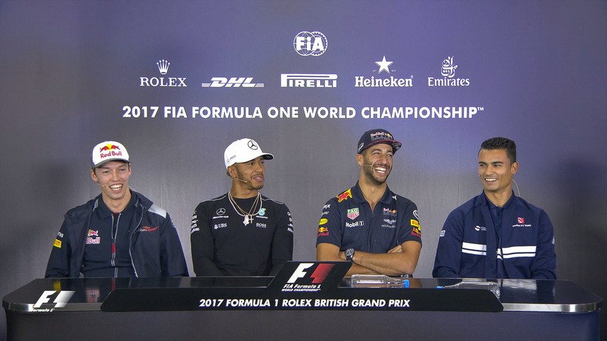 Drivers face the press in Great Britain