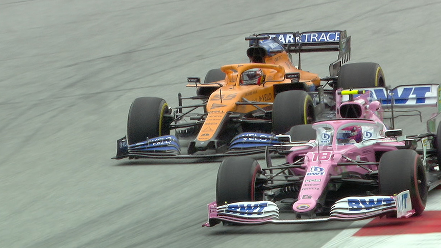 2020 Austrian Grand Prix FP1: Stroll blocks Sainz in final turn