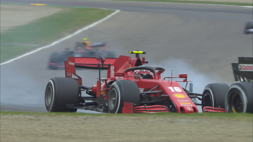 2020 Emilia Romagna Grand Prix: Leclerc locks up behind Ricciardo