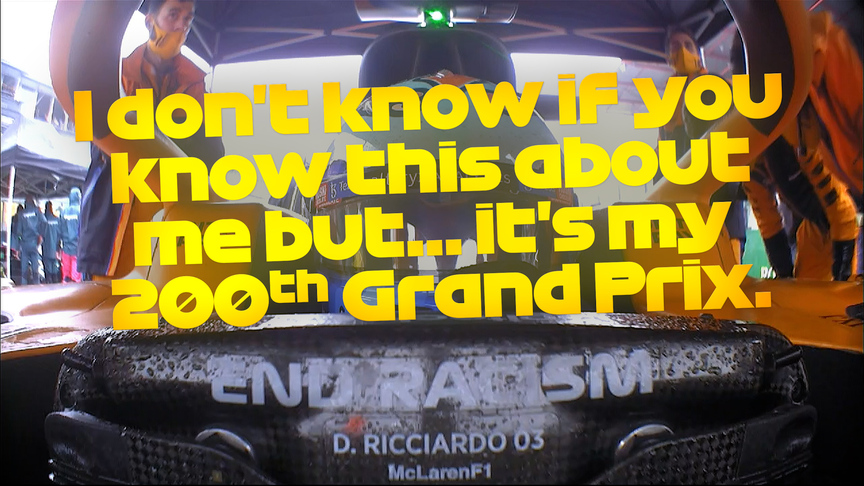 2021 Belgian Grand Prix: Ricciardo reminds McLaren engineer of 200th race start