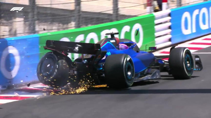2023 Monaco GP FP1: First practice red flagged after heavy crash for Albon