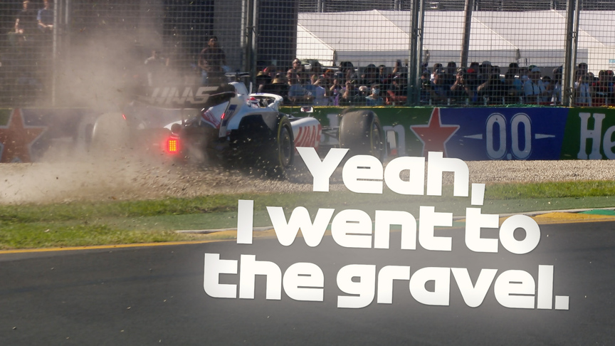 2022 Australian GP FP1: Lock up sends Magnussen into gravel at Turn 3