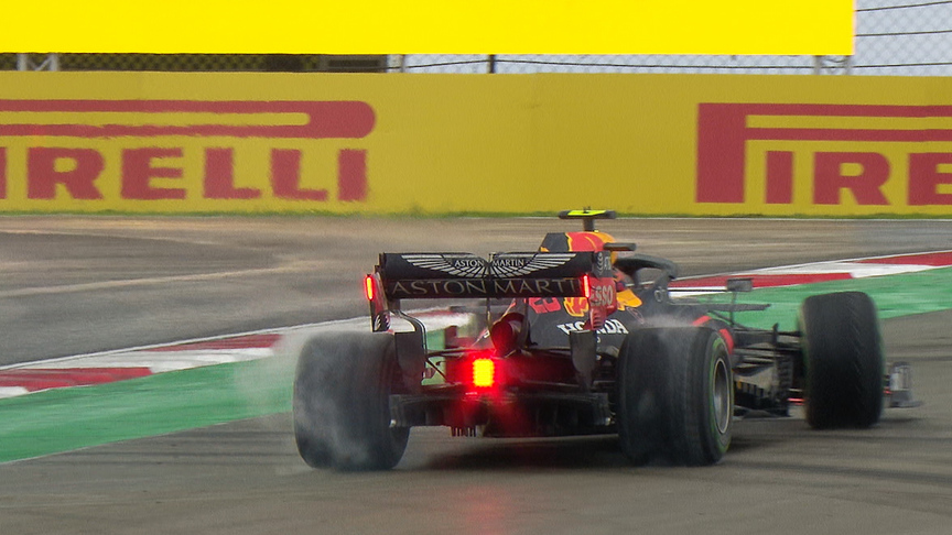 2020 Turkish Grand Prix: Alex Albon spins out of podium position