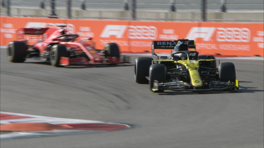 2020 Russian Grand Prix: Ricciardo overtakes Vettel at Turn 13