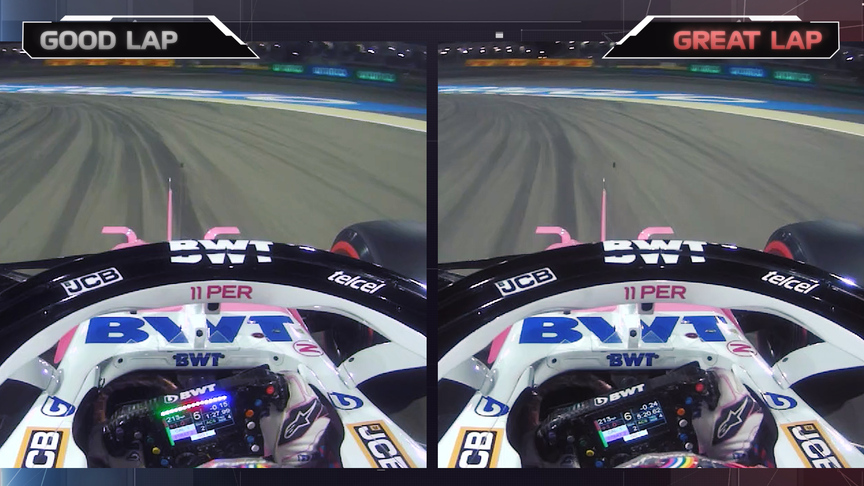 Good vs. Great: Two laps of Bahrain with Sergio Perez compared