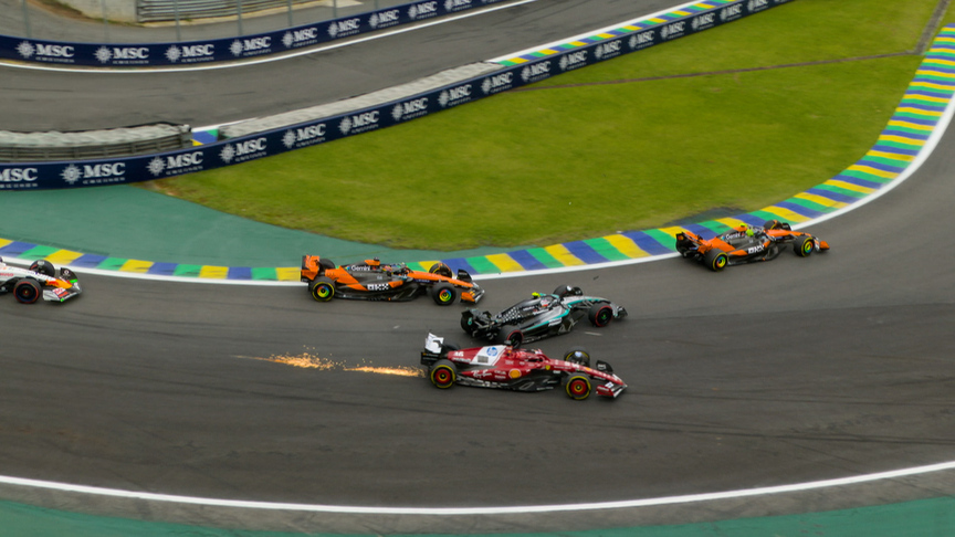 2025 Sao Paulo Grand Prix: Leclerc out and Piastri up to P2 in dramatic restart
