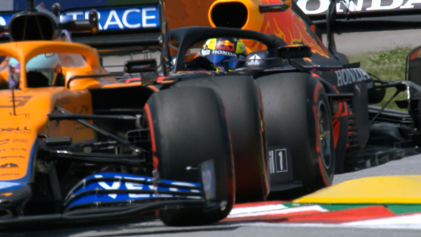 2021 Spanish GP FP1: Pérez frustrated by slow-moving Ricciardo