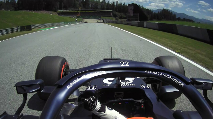2021 Austrian GP FP3: Leclerc’s visor strip gets stuck to Tsunoda’s mirror