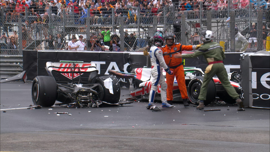 2022 Monaco Grand Prix: Schumacher unhurt after heavy crash that rips his Haas apart