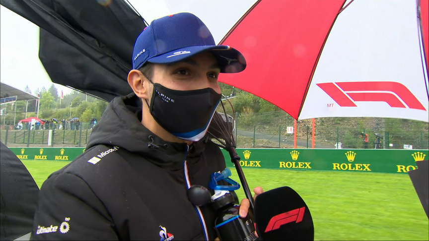 2021 Belgian Grand Prix: Ocon's umbrella blows inside out during drivers' parade! 