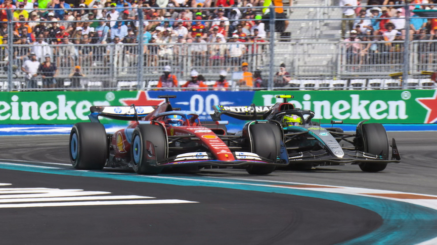 2024 Miami Grand Prix: Leclerc pulls off superb move to pass Hamilton for P5