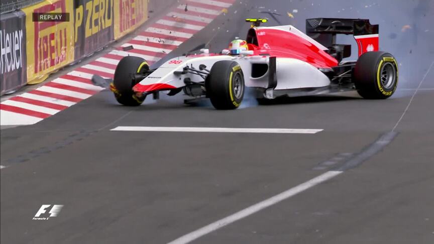 FP2 Breaking News: Merhi crash brings out red flag