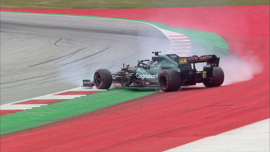 2021 Austrian GP FP1: Stroll flies off track at Turn 6