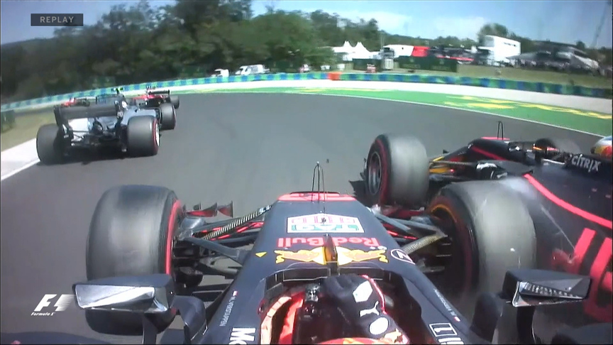 2017 Hungarian GP: Ricciardo retires after Verstappen clash