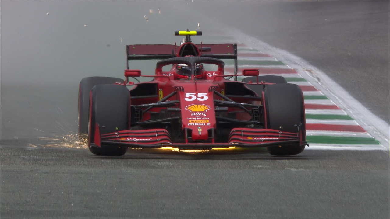 2021 Italian GP FP1: Sainz pushes the limits of his Ferrari at Monza"