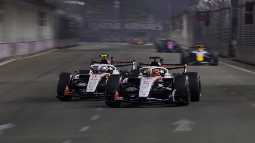 2026 Singapore Grand Prix: Haas team mates Bearman and Ocon in thrilling battle