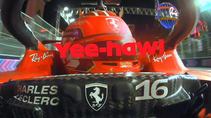 2023 Las Vegas Grand Prix: Leclerc crosses the line to take P2 after last lap move on Perez