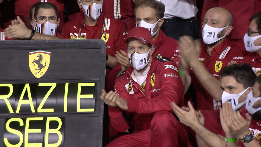2020 Abu Dhabi Grand Prix: Ferrari present Vettel with leaving trophy