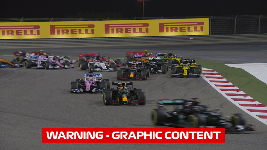 2020 Bahrain Grand Prix: Massive Grosjean crash at race start
