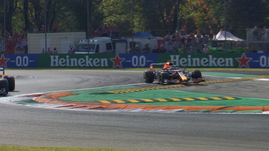2021 Italian Grand Prix: Max Verstappen locks up and misses corner at Monza