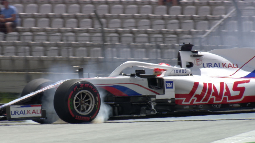 2021 Styrian GP FP3: Mazepin sideways on track after Turn 3 spin