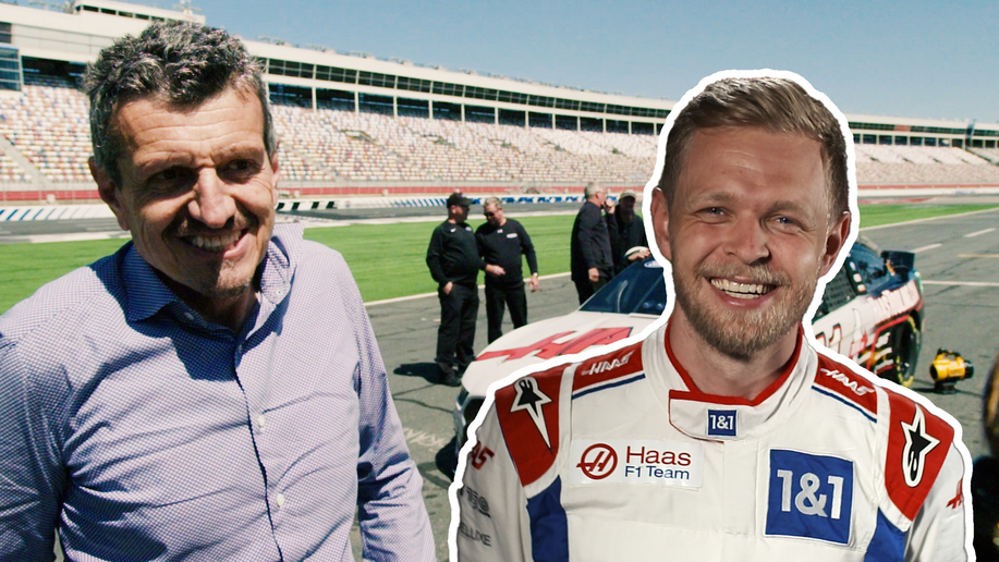 Kevin Magnussen drives the boss around a NASCAR Speedway
