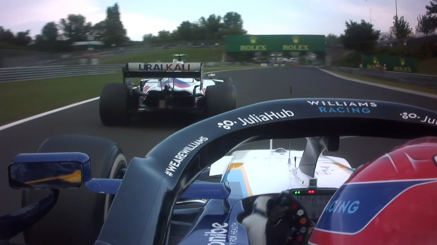 2021 Hungarian Grand Prix: Russell passes Schumacher with brilliant move at Turn 2