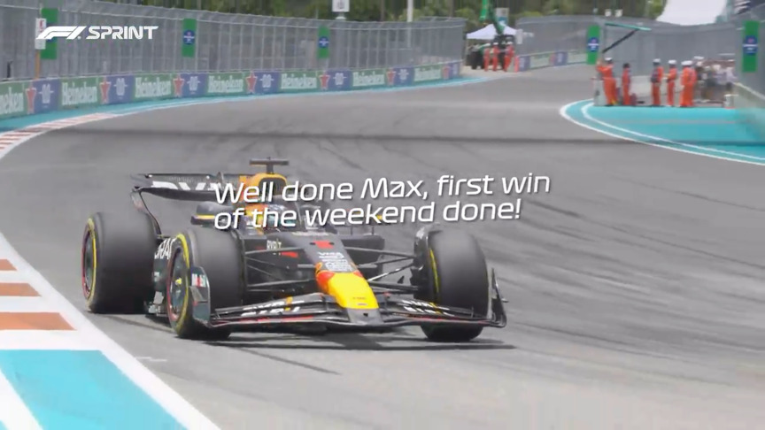 2024 Miami GP Sprint: Max Verstappen crosses the line to take victory in the Sprint