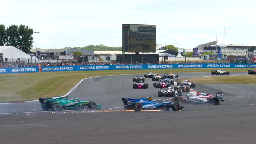2026 British Grand Prix: Albon knocks Bearman into spin at Brooklands