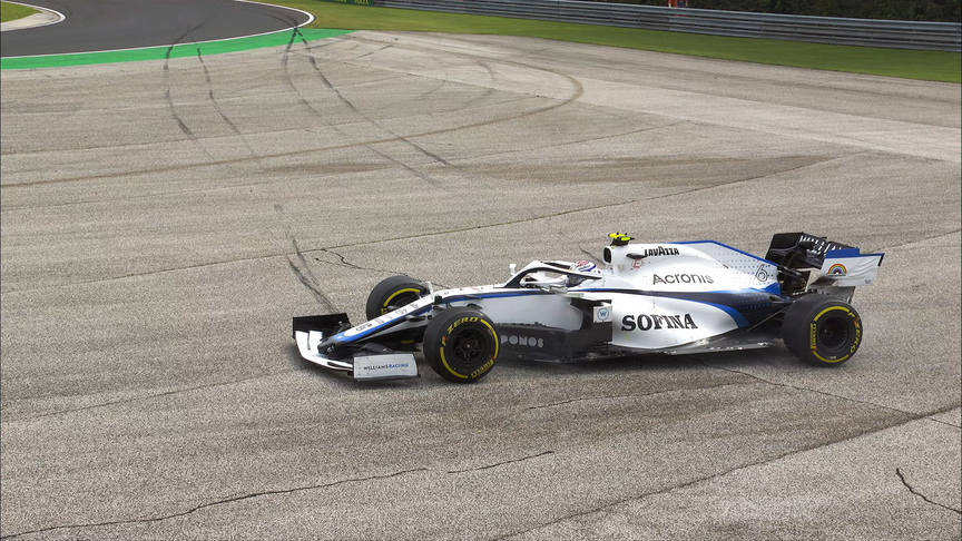 Hungarian GP: Nicholas Latifi spins at Turn 5