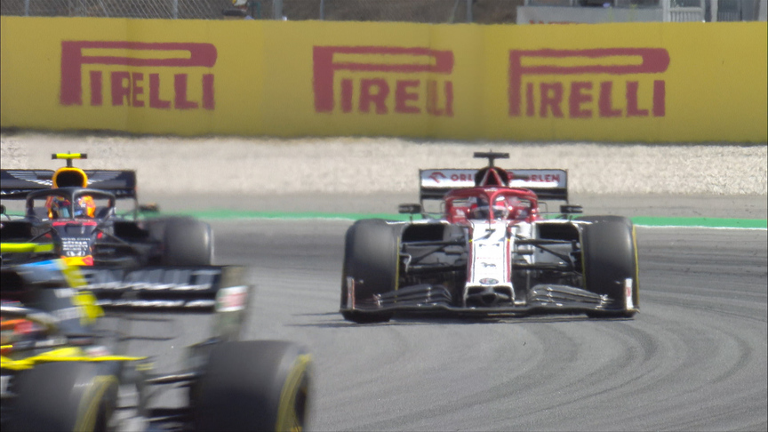 Spanish Grand Prix: Ocon and Albon swarm all over Raikkonen