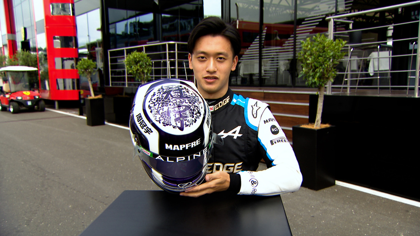 Zhou Guanyu shows off new helmet design ahead of F1 debut in Austria
