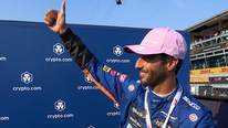 2021 Italian GP F1 Sprint: Monza grandstands go wild as Ricciardo wows crowd with Italian language skills