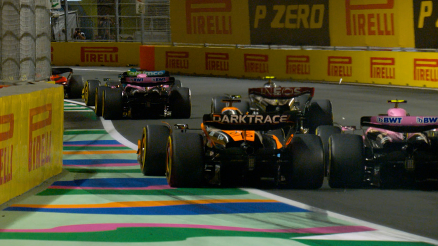 2023 Saudi Arabian Grand Prix: Piastri and Gasly make contact on Lap 1 before Norris hits the debris