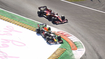 2021 Italian Grand Prix: Sergio Pérez jumps over corner to overtake Charles Leclerc before receiving penalty