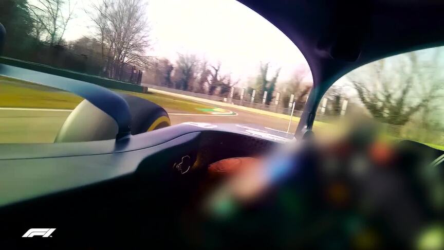 VISOR CAM: Yuki Tsunoda tests the new AT02 at Imola