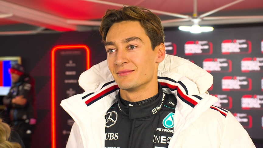 ‘The car’s been on rails all weekend’ – Russell beaming after taking pole in Las Vegas