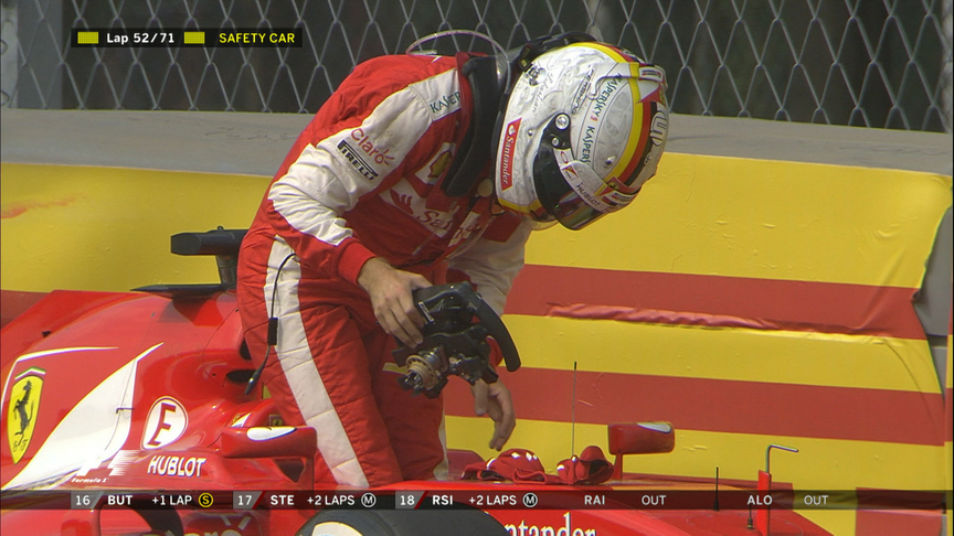 Race: Vettel crash brings out the safety car