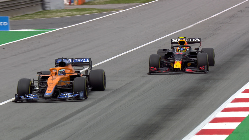 2021 Spanish Grand Prix: Perez overtakes Ricciardo with stunning move