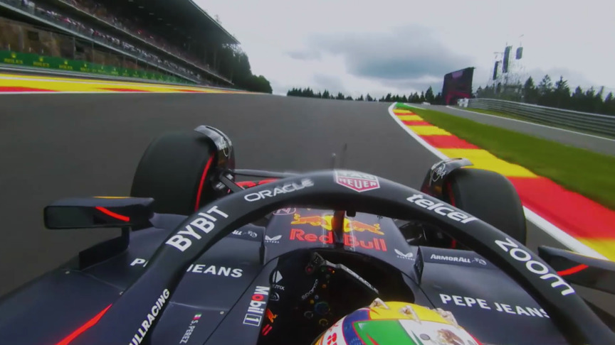 2024 Belgian GP FP1: Ride onboard with Sergio Perez for a lap of Spa with the gyro-cam