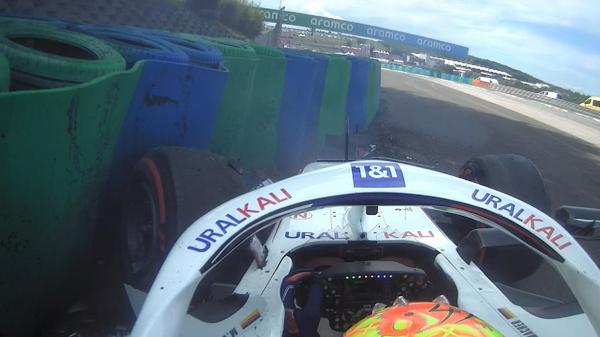 2021 Hungarian GP FP3: Schumacher takes big impact in Turn 11 crash