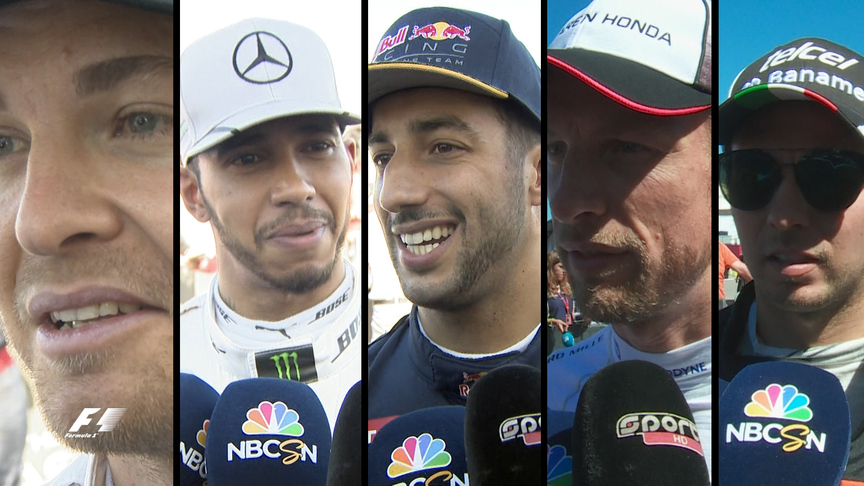 Drivers report back after qualifying in the United States