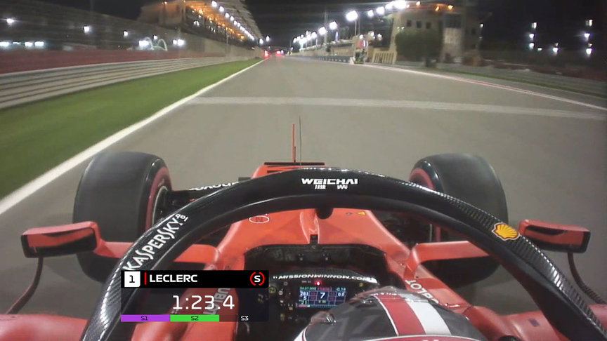 ONBOARD: Charles Leclerc's Bahrain Pirelli pole position lap