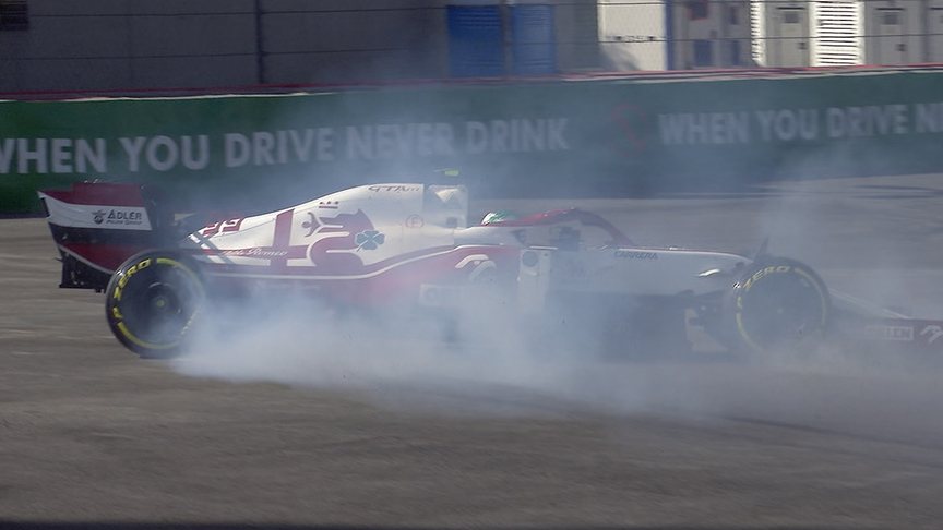 2021 Mexico City GP Qualifying: Giovanzzi spins into barrier in Q2